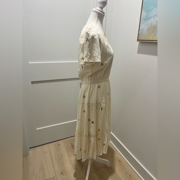 Style & Co Tulip v-neck lace trim tier a-line midi dress embroidered medium NEW - Picture 4 of 10